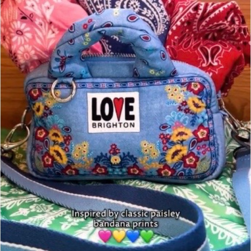 Brighton Blue Paisley Crossbody Bag.